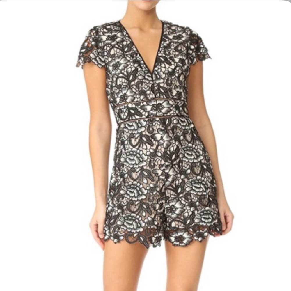Alice and Olivia Tinsley Lace Romper